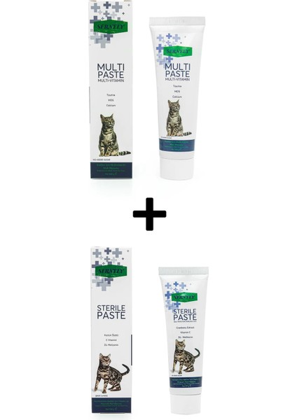 Sterile Paste 100GR + Multi Paste 100GR ( Kediler Için Multivitamin Malt Macunu )