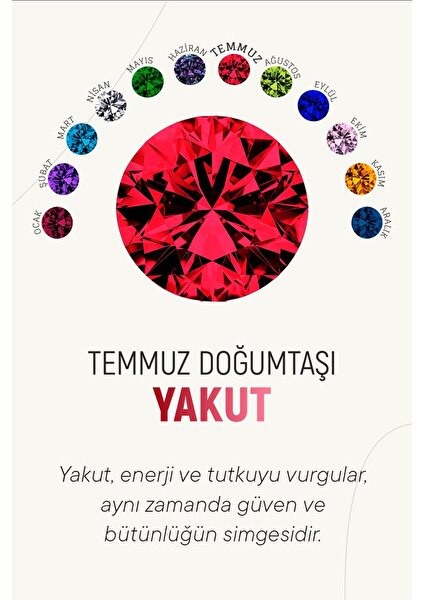 Temmuz Yakut Doğum Taşı Rose Tektaş Çivili Gümüş Küpe