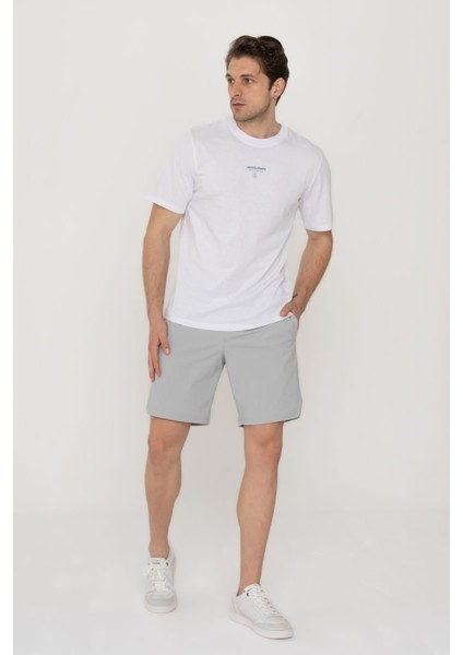 Jcostagger Embrodery Tee Ss Crew Neck Erkek Gri Şort 12253173-05