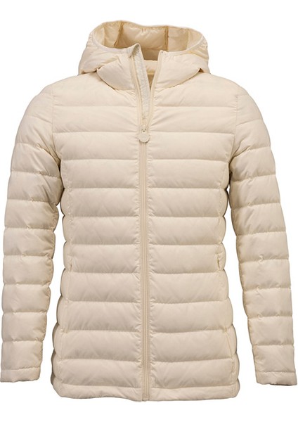 %100 Kaz Tüyü Mont Ekru S - Lulu Koleksiyonu