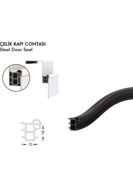 Çelik Kapı Fitili Çelik Kapı Contası Gri 6 Metre Çlk-79