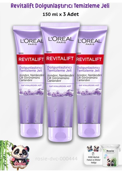 L'oréal Paris 3 Adet Loreal Paris Revitalift Dolgunlaştırıcı Temizleme Jeli 150 Ml Ve Rosıe