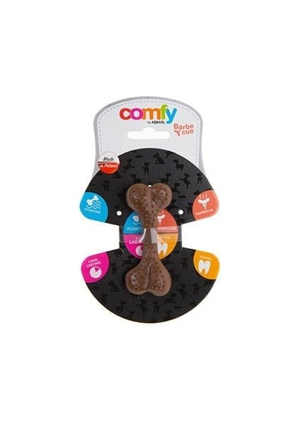 Comfy Dental Barbekülü Köpek Kemik Oyuncağı Kahverengi 8.5 cm