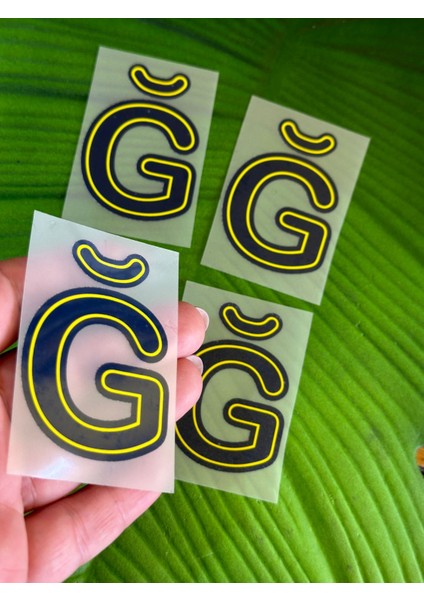 5x4 cm 4 Adet Ütü Ile Yapışan Yumuşak G Harf Transfer Baskı Arma