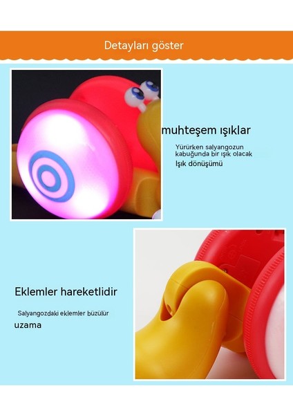 Çocuk Ipte Yürüyen Sevimli Küçük Salyangoz Erkek ve Kız Çocukları Için Renkli Işıklı Oyuncaklar (Yurt Dışından)