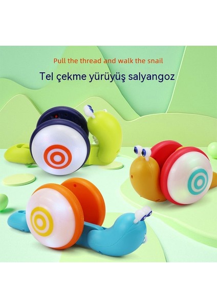 Çocuk Ipte Yürüyen Sevimli Küçük Salyangoz Erkek ve Kız Çocukları Için Renkli Işıklı Oyuncaklar (Yurt Dışından)