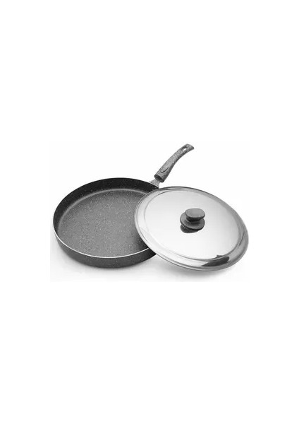 01723 Çift Taraflı Yanmaz Yapışmaz Granit Gözleme Krep Tavası 32CM