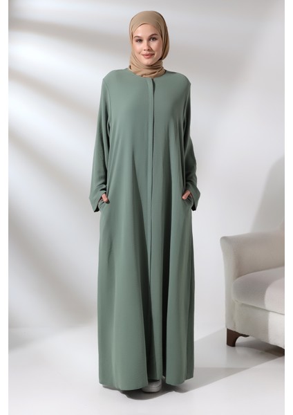 Mint Kadın Aerobin Gizli Fermuarlı Tesettür Ferace Elbise