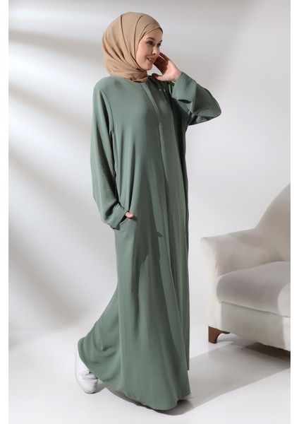 Mint Kadın Aerobin Gizli Fermuarlı Tesettür Ferace Elbise modelleri