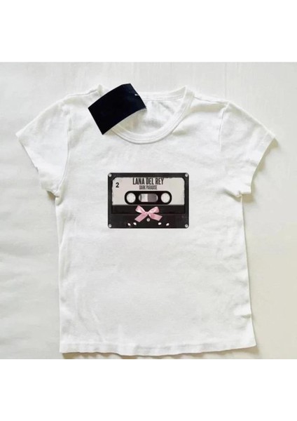 Day Light Lana Del Rey Baskılı Y2K Tech Crop Bluz fiyatları
