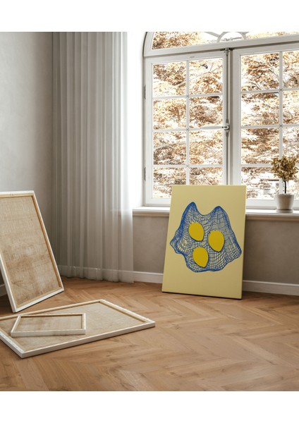 Limonlar Minimalist Kanvas Tablo - Salon Oturma Odası Mutfak Ofis Için Duvar Dekoru
