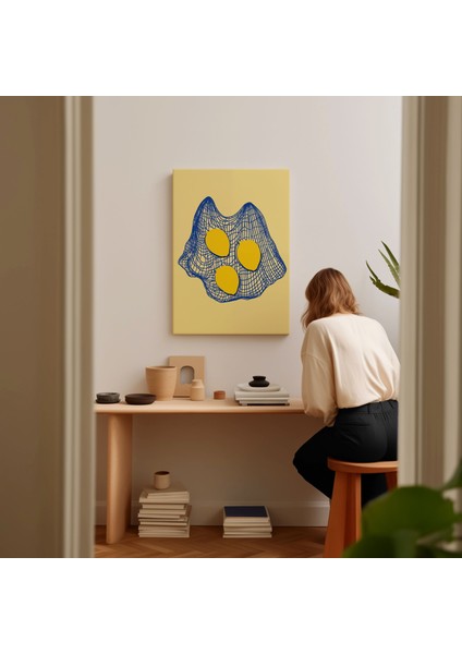 Limonlar Minimalist Kanvas Tablo - Salon Oturma Odası Mutfak Ofis Için Duvar Dekoru