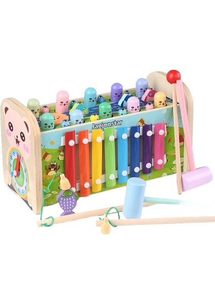 Çocuk Oyuncağı Müzik Modeli Köstebek Vurma Sekiz Tonlu Piyano Yedisi Bir Arada Köstebek Vurma Erkek ve Dişi Bebek Balık Tutma Piyano Sesi (Yurt Dışından)