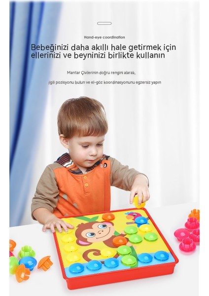 Çocuk Düğme Bulmaca Bebek Eğitici Renk Bulmaca Anaokulu Bilişsel Aydınlanma Erken Eğitim Oyuncakları (Yurt Dışından)