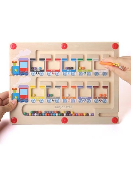 Çocuk Ahşap Manyetik Küçük Tren, Renk Sınıflandırması, Sayma Tahtası, Kalem Operasyonu, Matematiksel Bulmaca Oyuncakları (Yurt Dışından)