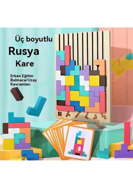 Çocuk Bulmacası, Entelektüel ve Düşünme Eğitimi, Ahşap Kızlar, Erkekler, Oyuncak Bebekler Için Tetris Blok Bulmaca (Yurt Dışından)