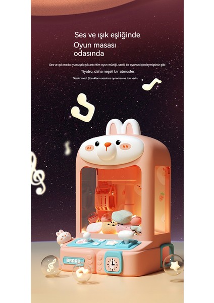 Yeni Sevimli Tavşan Mini Ev Pençe Makinesi Oyuncak Ses ve Hafif Müzik Eğitici Sevimli Küçük Ayı Doğum Günü Hediyesi (Yurt Dışından) indirimleri