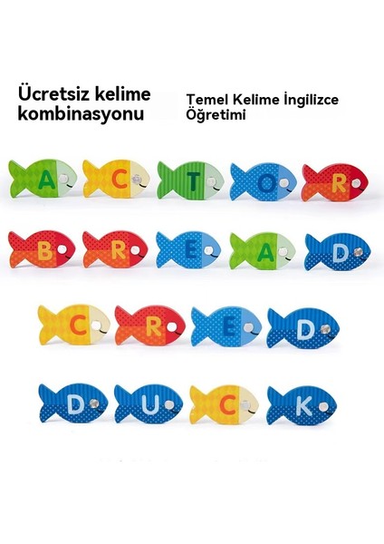 Yeni Ahşap Manyetik Balıkçılık Logaritmik Tahta, Sayısal Harf Bulmaca Tahtası, Çocuk Balık Tutma Oyunu (Yurt Dışından) fırsatları
