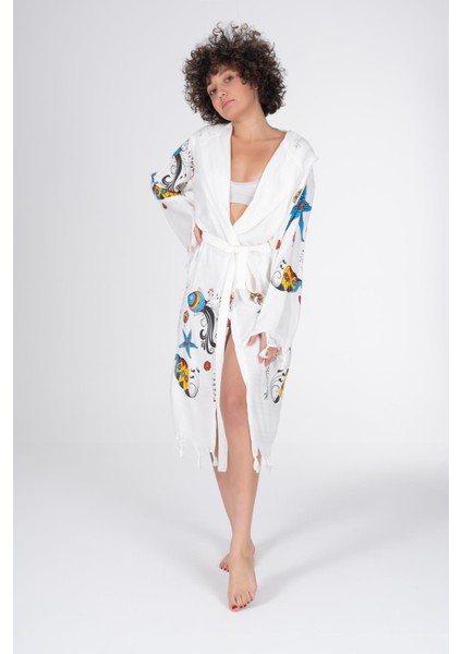 Baskılı Bambu Peştemal Sabahlık Bornoz fırsatları