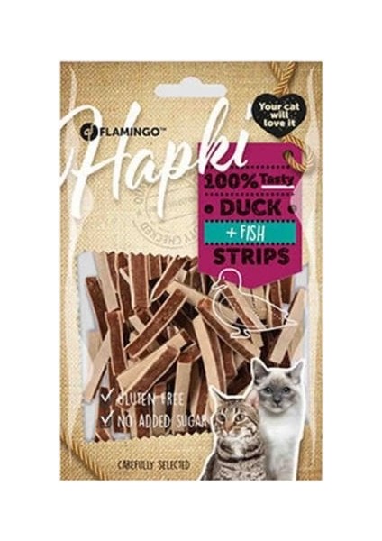 Hapki Strips Ördekli ve Balıklı Kedi Ödül Maması 85 gr