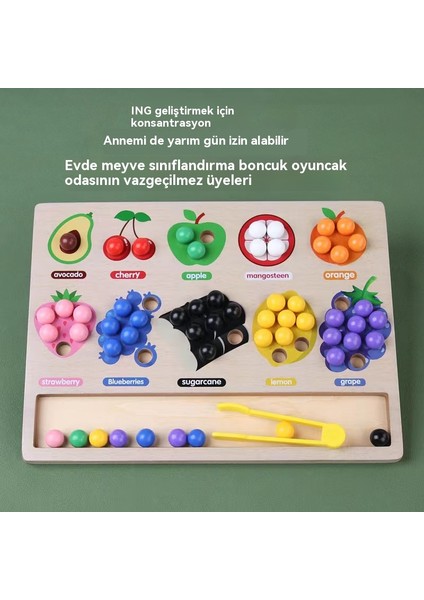 Eğlenceli Meyve Sıralama Bebek Rengi Tanınma ve Ince El Hareketi Bulmaca Oyuncakları Için Eşleştirme Boncukları (Yurt Dışından) modelleri