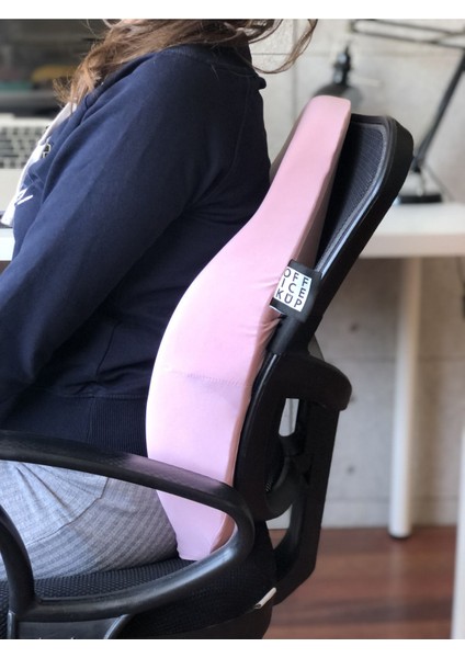 Officekup X-Large Visco Bel Destek Gamer Oyuncu Koltuk Yastığı- Pembe Kuslar
