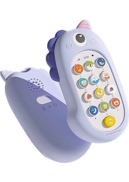 Çocuk Silikon Cep Telefonu Yatıştırıcı Oyuncak Bebeğin Bulmacasını Çiğneyebilir Erken Eğitim 0-3 Yaşındaki Bebek Simülasyon Müzik Telefonu (Yurt Dışından)