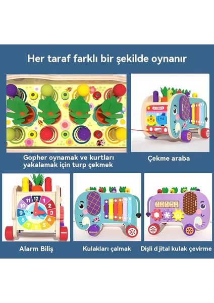 Çocuk Ahşap Oyuncakları - Yer Faresi Oynayan, Piyano Çalan, Sürükleyen, Dokunan, Eşleştirme, Etkileşimli Yapboz Oyuncakları (Yurt Dışından) fırsatları