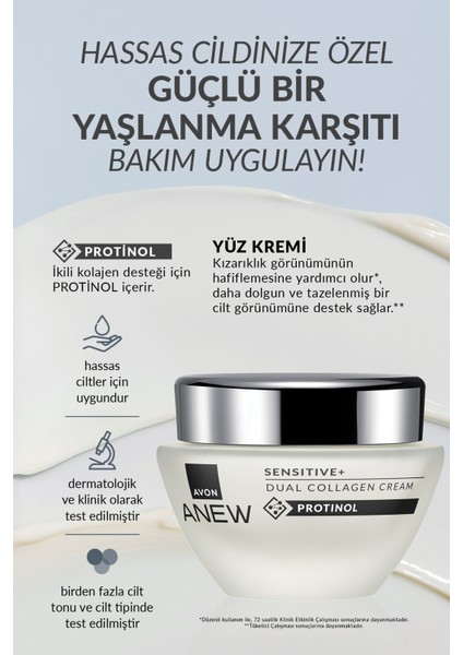 Anew Sensitive+ Çift Kollajen Krem 50 ml