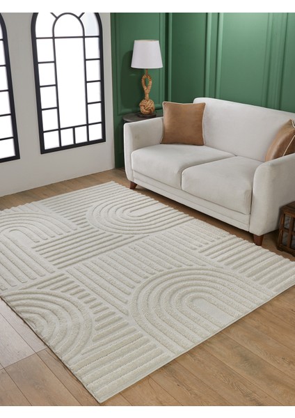 Quincey Bukleli Yumuşak Peluş Post Shaggy Krem Çocuk Odası Oturma Odası Salon Mutfak Halısı modelleri
