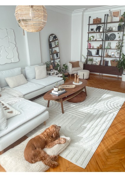 Quincey Bukleli Yumuşak Peluş Post Shaggy Krem Çocuk Odası Oturma Odası Salon Mutfak Halısı fırsatları