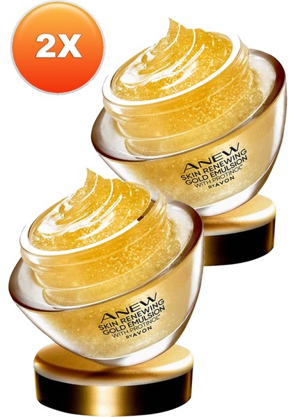 Anew Cilt Yenileyici Protinollü Altın Emülsiyon Gece Yüz Kremi İkili Set 50 ml