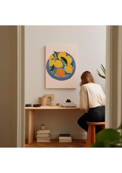 Limon ve Portakal Modern Kanvas Tablo - Salon Oturma Odası Mutfak Ofis Için Duvar Dekoru