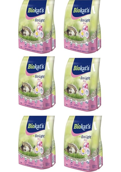 Eco Light Fresh Cherry Blossom Pelet Kedi Kumu 5 Lt (6 Adet)