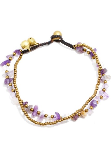 Yarı Saydam Bohem Iki Katmanlı Renkli Taş Altın Boncuk Zincir Yürüyüş Halhal Kadın Plaj Ayak Bileği Bilezik (Yurt Dışından) fırsatları