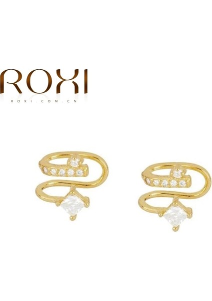 Çizgi Altın Roxı Moda Ins Hattı Kristal Geometrik Kadın Kulak Manşet Kolczyki Basit Yıldız Küpe Kadınlar Için Hayır Piercing Klip Küpe (Yurt Dışından)