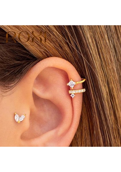 Çizgi Altın Roxı Moda Ins Hattı Kristal Geometrik Kadın Kulak Manşet Kolczyki Basit Yıldız Küpe Kadınlar Için Hayır Piercing Klip Küpe (Yurt Dışından) modelleri