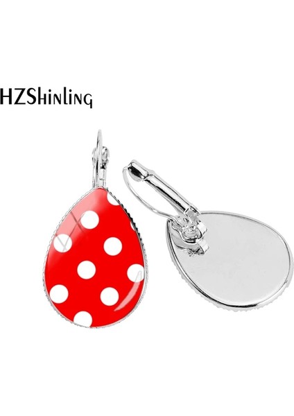 No.17 Boyutu 2019 Yeni Kırmızı Puantiyeli Gözyaşı Damlası Küpe Bronz Kulak Klipsi Renkli Puanl Küpe Klipler Cam Kubbe Takı (Yurt Dışından) fırsatları