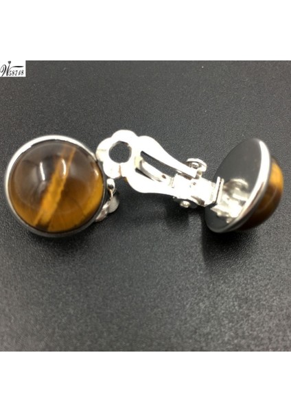 Pembe Kristal MC6981 Kaplan Gözü Lapis Lazuli Malakit Aventurin Opal Howlite Kristal Unakite Jaspe Abalone Kabuk Sanat Oval Klip Küpe WB659 (Yurt Dışından)