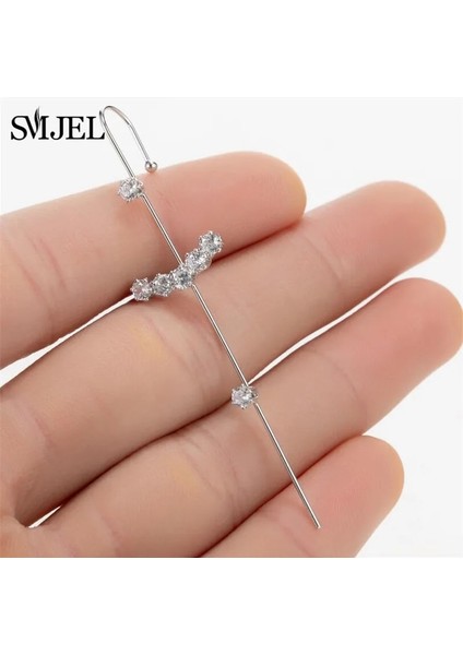 Altın Tarzı No.86 Beden Yeni Kulak Iğne Sarma Paletli Kanca Küpe Womeurround Auricle Diyagonal Damızlık Bakır Kakma Zirkon Piercing Küpe 1 Adet (Yurt Dışından)