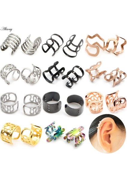 Gümüş Tarzı Stil 1 Alisouy Teel Altın Renk Kulak Manşetleri Çapraz Çiçek Klip Küpe Kadınlar Için Hiçbir Piercing Sahte Kıkırdak Küpe Aksesuarları Hediye (Yurt Dışından) fiyatları