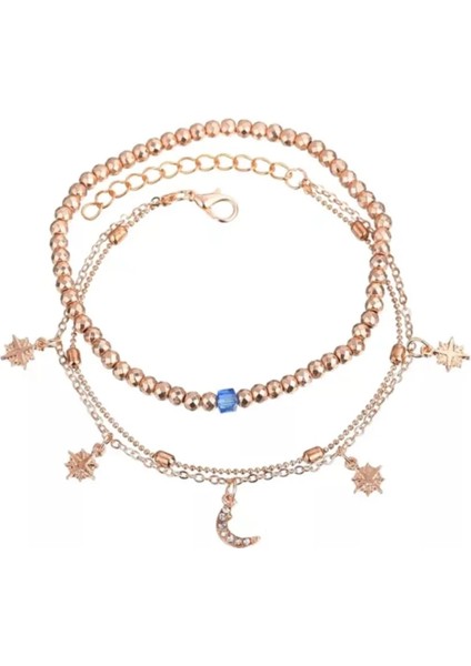 KK793 Metal Kelebek ve Yapay Elmas Tasarımlı Halhal (Yurt Dışından)