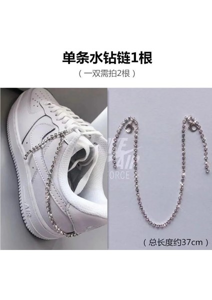 Gümüş Tarzı No.2 Boyutu 2021 Çeşitli Crystal Rhinestone Ayakkabı Zincirleri, Af1 Spor Ayakkabı Dekorasyonu, Lüks Moda Ayakkabı Aksesuarları, Tasarımcı Charm (Yurt Dışından)