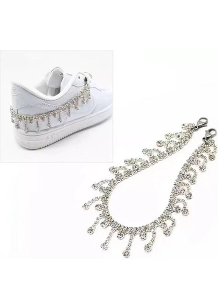 Gümüş Tarzı No.2 Boyutu 2021 Çeşitli Crystal Rhinestone Ayakkabı Zincirleri, Af1 Spor Ayakkabı Dekorasyonu, Lüks Moda Ayakkabı Aksesuarları, Tasarımcı Charm (Yurt Dışından)