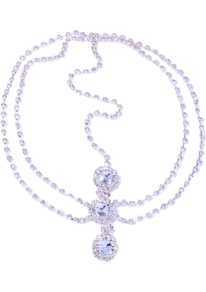 Gümüş Kaplı Boho Lüks Düğün Başlığı Kristal Kafa Zincir Takı Gümüş Kadınlar Hint Taş Alın Zinciri Gelin Saç Aksesuarları (Yurt Dışından) indirimleri