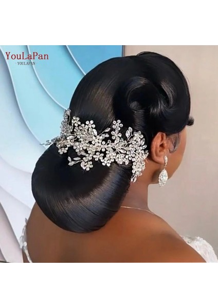 379 Gümüş-Sol Youlapan HP253 Lüks Kristal Gelin Başlığı Çiçek Düğün Saç Vine Klip Parti Balo Saç Takı Gelinler Saç Aksesuarları (Yurt Dışından) indirimleri