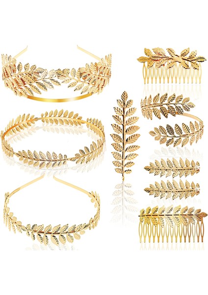 K Tanrıça Yaprağı Kafa Bandı Zeytin Yaprağı Düğün Parti Altın Taç Gelin Tiara Saç Çember Aksesuar Kadın Kız Takı Hairband Kafa Bandı (Yurt Dışından) fiyatları