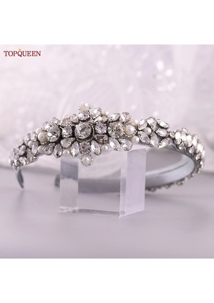 S350-D-GR Topqueen S387-D Lüks Rhinestone Düğün Saç Bantları Çarpıcı Kristal Saç Takı Gelin Saç Tiaras Barok Hairbands Şapkalar (Yurt Dışından)