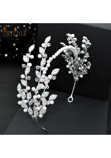 A408-G A115 Yapraklar Düğün Kafa Kristal Gelin Headdress Inci Kafa Çember Tasarım Başlığı Kadınlar Için Tiara Gelin Saç Aksesuarları (Yurt Dışından) fiyatları