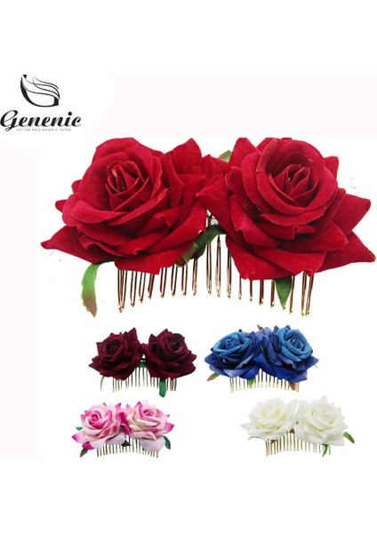 Pembe Whitered Rose Çiçek Saç Tarakları Düğün Gelin Moda Takı Kadınlar Balo Başlığı Charm Saç Aksesuarları Saç Dudakları (Yurt Dışından) fırsatları